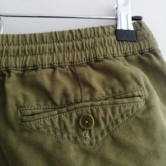 Zadig &  Voltaire Paro Linen Blend Shorts Green with Gold Side Stripe 34 or XS - Picture 8 of 16